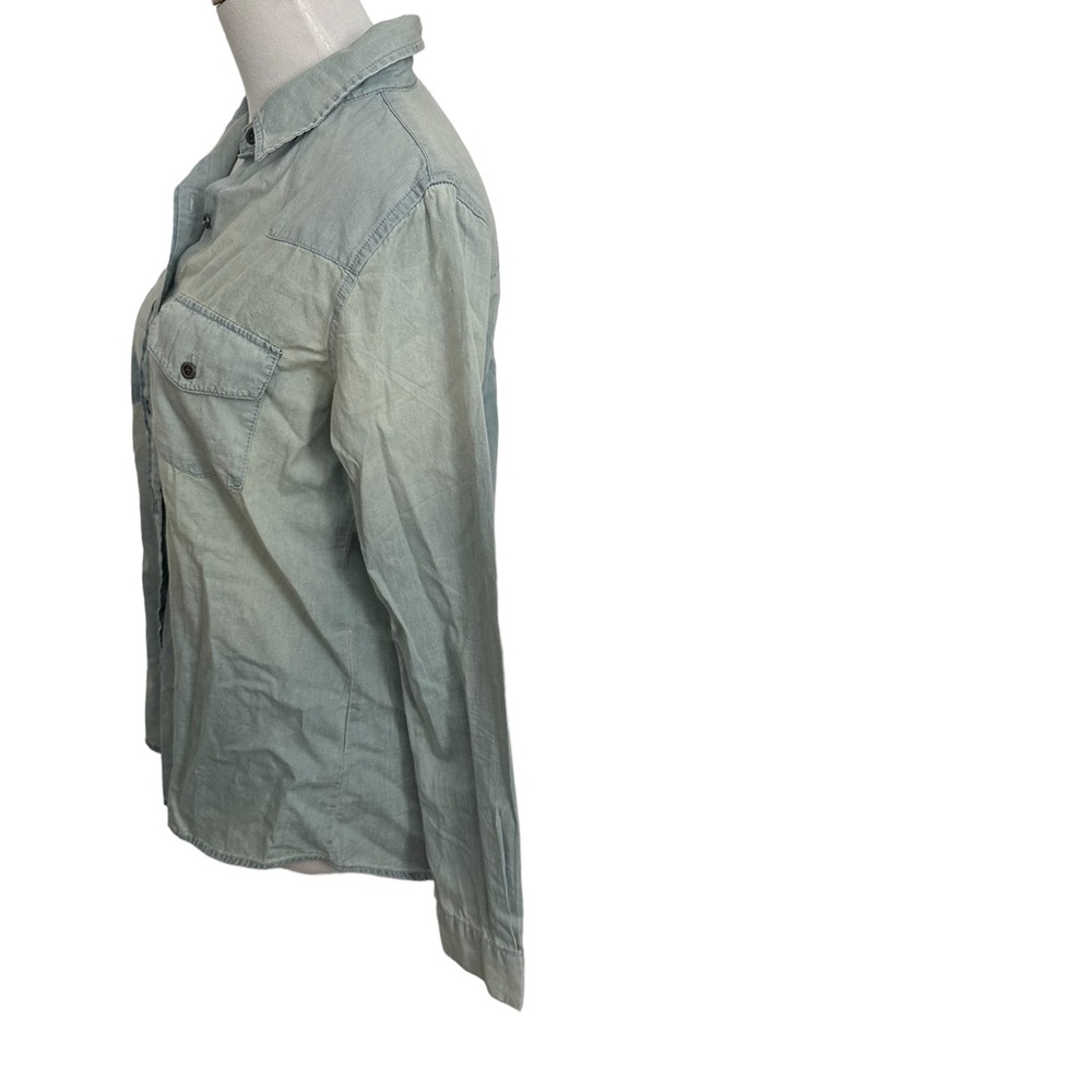 Lovestitch Washed Chambray Button Front Shirt - Picture 4 of 6
